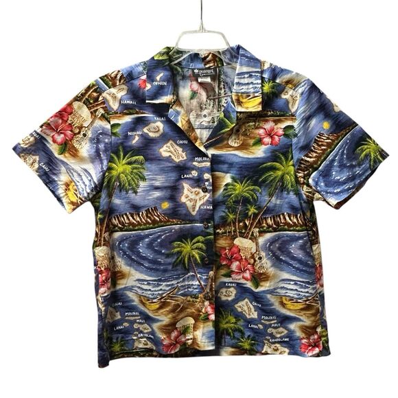 RJC Tops - Puanani By Rjc Hawaiian Shirt Unisex Cotton USA Made Island Map Beach Music - XL